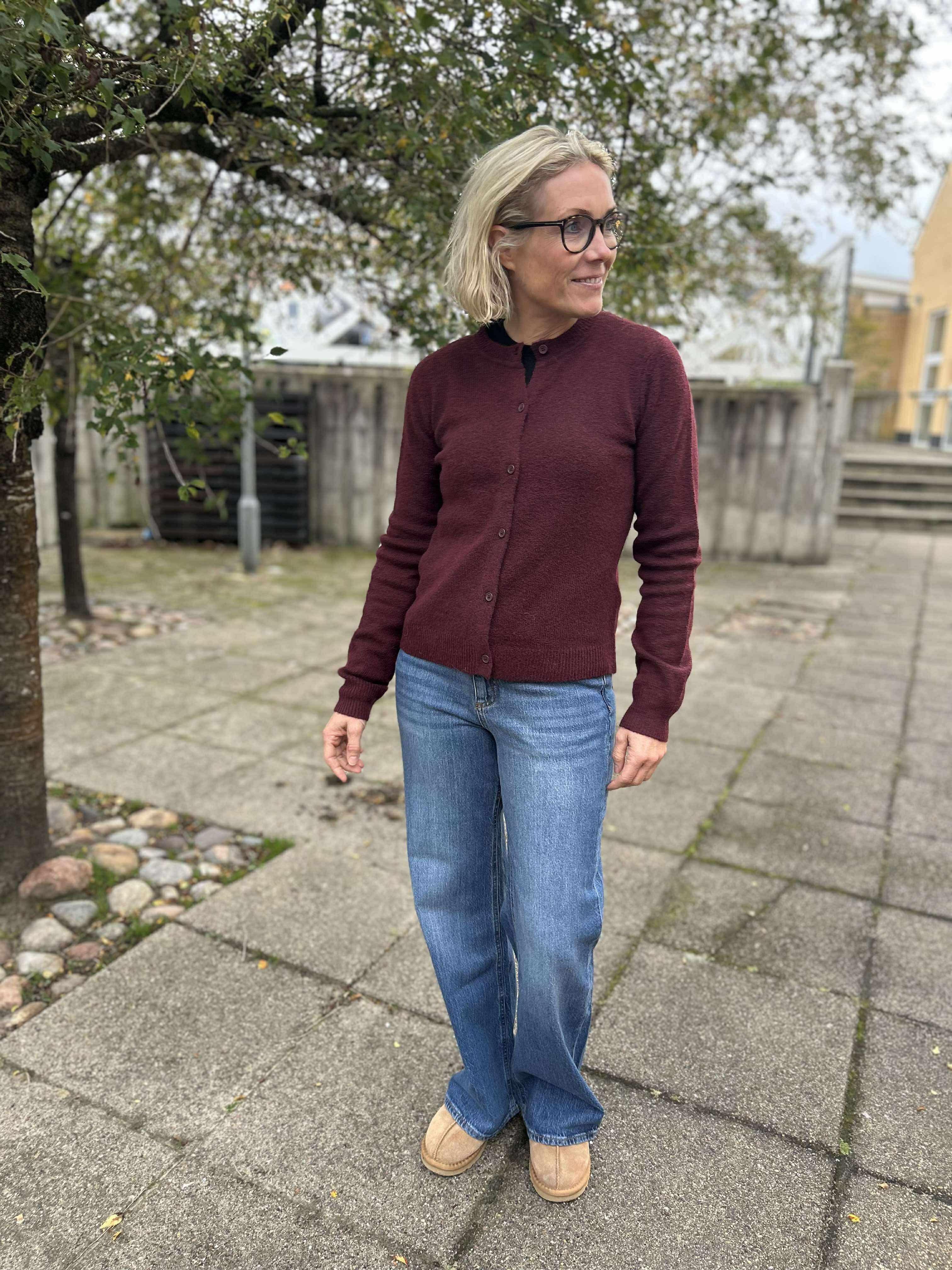 PCMALOU Knit Cardigan - Tawny Port